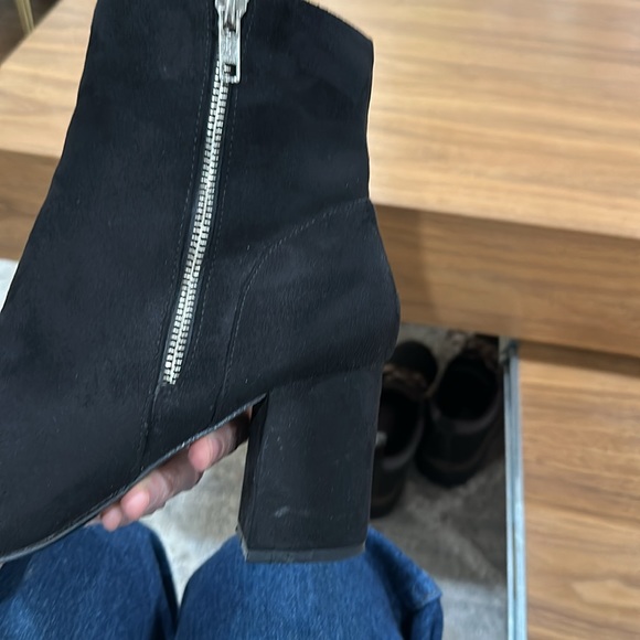 Faux suede ankle boots with zipper detail - Picture 7 of 11